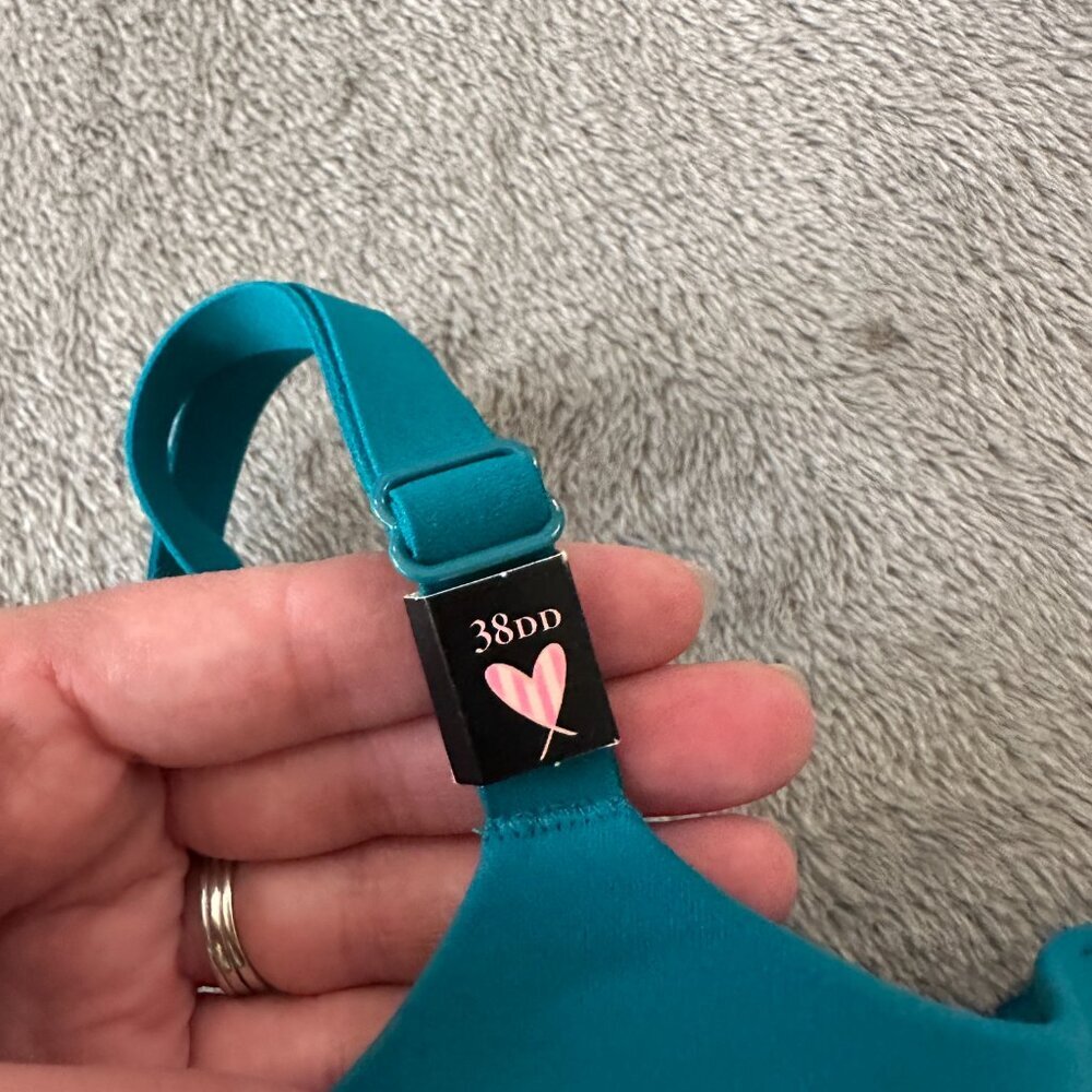 NWT Victoria's Secret 38DD Underwire Lined Demi Bra Turquoise Teal Blue - Picture 2 of 4